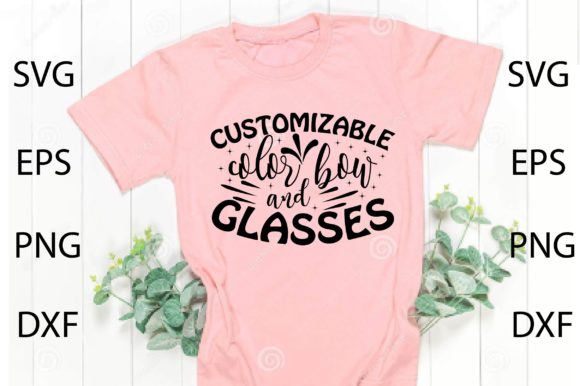 Customizable Color Bow and Glasses SVG
